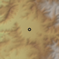 Shaded relief of the 56 km around San Rafael, drawn from the GMTED2010 grid