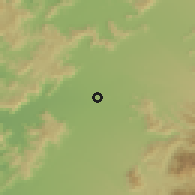Shaded relief of the 55 km around Santa Elena, drawn from the GMTED2010 grid