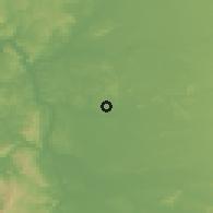 Shaded relief of the 54 km around Santa Elena, drawn from the GMTED2010 grid