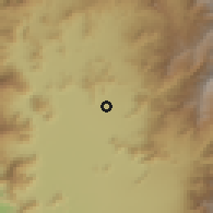 Shaded relief of the 55 km around Santa Ester, drawn from the GMTED2010 grid