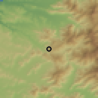 Shaded relief of the 55 km around Santa Filomena-El Llano, drawn from the GMTED2010 grid