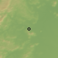 Shaded relief of the 55 km around Santa Isabel, drawn from the GMTED2010 grid