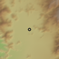 Shaded relief of the 55 km around Santa Luisa, drawn from the GMTED2010 grid