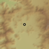 Shaded relief of the 55 km around Santa Matilde, drawn from the GMTED2010 grid