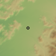 Shaded relief of the 55 km around Santa Rosa, drawn from the GMTED2010 grid