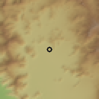 Shaded relief of the 55 km around Santa Sara, drawn from the GMTED2010 grid