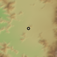 Shaded relief of the 55 km around Santa Teresa, drawn from the GMTED2010 grid