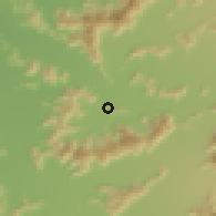 Shaded relief of the 55 km around San Vicente, drawn from the GMTED2010 grid