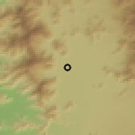 Shaded relief of the 55 km around Sol de Septiembre, drawn from the GMTED2010 grid