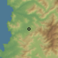 Shaded relief of the 56 km around Catapilco, drawn from the GMTED2010 grid