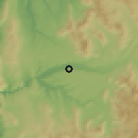 Shaded relief of the 56 km around Tabalí, drawn from the GMTED2010 grid