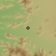 Shaded relief of the 55 km around Talagante, drawn from the GMTED2010 grid