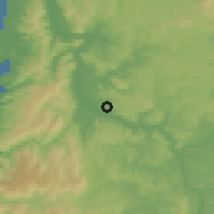 Shaded relief of the 54 km around Talcamávida, drawn from the GMTED2010 grid