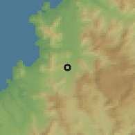 Shaded relief of the 56 km around Tambillos, drawn from the GMTED2010 grid