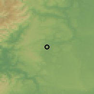 Shaded relief of the 53 km around Tegualda, drawn from the GMTED2010 grid