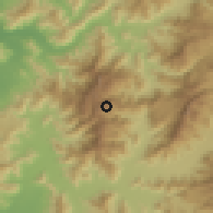 Shaded relief of the 56 km around Catemu, drawn from the GMTED2010 grid
