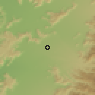 Shaded relief of the 55 km around Teno, drawn from the GMTED2010 grid
