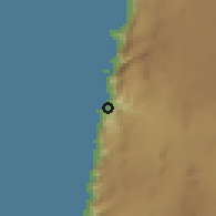 Shaded relief of the 58 km around Tocopilla, drawn from the GMTED2010 grid
