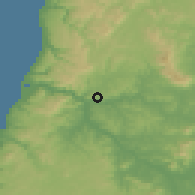 Shaded relief of the 54 km around Treguaco, drawn from the GMTED2010 grid
