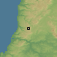 Shaded relief of the 54 km around Tres Esquinas, drawn from the GMTED2010 grid
