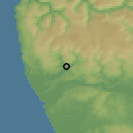 Shaded relief of the 54 km around Trovolhue, drawn from the GMTED2010 grid