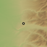 Shaded relief of the 54 km around Trupán, drawn from the GMTED2010 grid