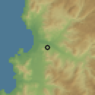 Shaded relief of the 56 km around Ceres, drawn from the GMTED2010 grid