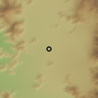 Shaded relief of the 55 km around Veinticuatro de Abril, drawn from the GMTED2010 grid
