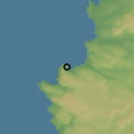 Shaded relief of the 55 km around Veintiuno de Mayo, drawn from the GMTED2010 grid