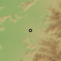 Shaded relief of the 55 km around Ventana del Bajo, drawn from the GMTED2010 grid