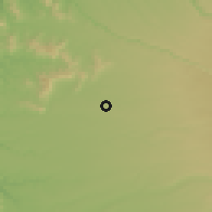 Shaded relief of the 54 km around Victoria, drawn from the GMTED2010 grid