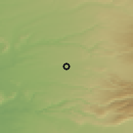 Shaded relief of the 54 km around Vilcún, drawn from the GMTED2010 grid