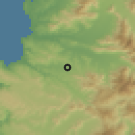 Shaded relief of the 55 km around Villa Alemana, drawn from the GMTED2010 grid