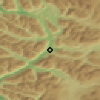 Shaded relief of the 51 km around Villa Mañiguales, drawn from the GMTED2010 grid
