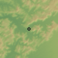 Shaded relief of the 55 km around Villa Prat, drawn from the GMTED2010 grid