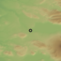 Shaded relief of the 54 km around Villarica, drawn from the GMTED2010 grid
