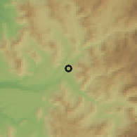 Shaded relief of the 56 km around Villaseca, drawn from the GMTED2010 grid