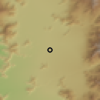 Shaded relief of the 55 km around Cerrillos, drawn from the GMTED2010 grid