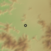 Shaded relief of the 55 km around Viluco, drawn from the GMTED2010 grid
