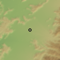 Shaded relief of the 55 km around Viluco, drawn from the GMTED2010 grid