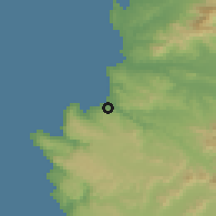 Shaded relief of the 55 km around Viña Errázuriz, drawn from the GMTED2010 grid