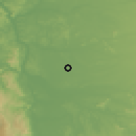Shaded relief of the 54 km around Virquenco, drawn from the GMTED2010 grid