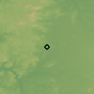 Shaded relief of the 54 km around Yumbel, drawn from the GMTED2010 grid