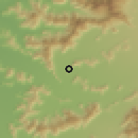 Shaded relief of the 55 km around Zúñiga, drawn from the GMTED2010 grid