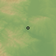 Shaded relief of the 56 km around Danjiangkou, drawn from the GMTED2010 grid