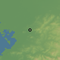 Shaded relief of the 53 km around Dashiqiao, drawn from the GMTED2010 grid