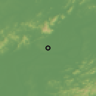 Shaded relief of the 56 km around Anqing, drawn from the GMTED2010 grid