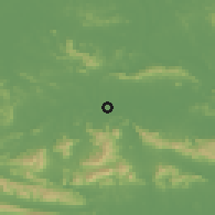 Shaded relief of the 56 km around Daye, drawn from the GMTED2010 grid