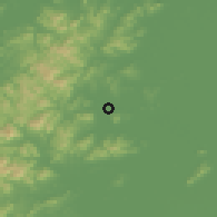Shaded relief of the 56 km around Deqing, drawn from the GMTED2010 grid