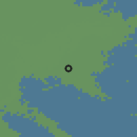 Shaded relief of the 55 km around Dongkan, drawn from the GMTED2010 grid